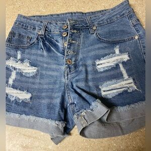 Ladies size Medium or 5/6 Button Fly Denim Shorts